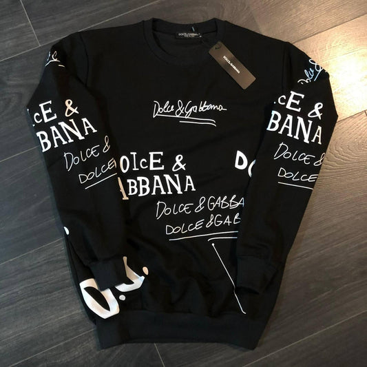 Felpa Dolce&Gabbana nera con rifiniture bianche